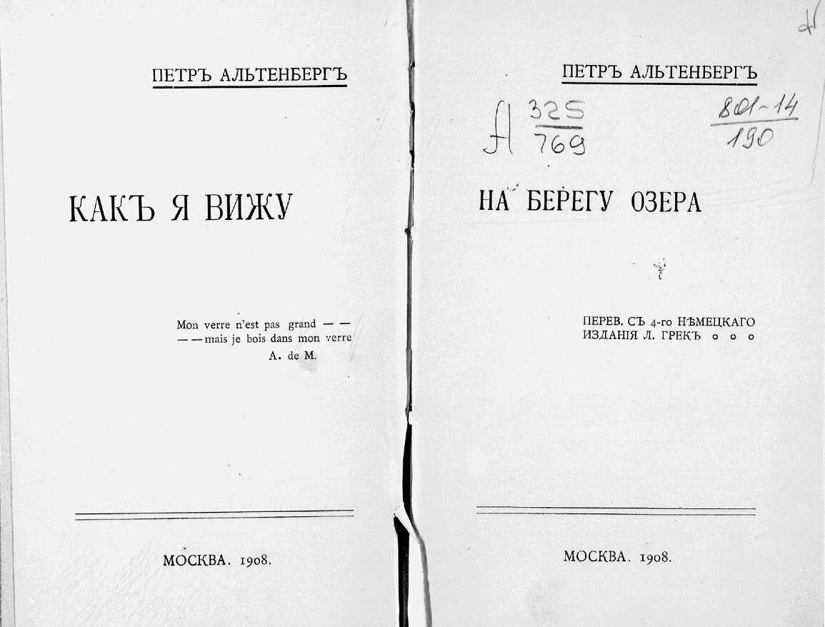 Как я вижу. На берегу озера - Петер Альтенберг